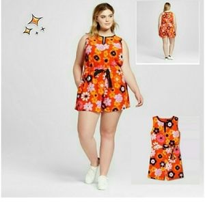 PLUS SIZE FLORAL ROMPER